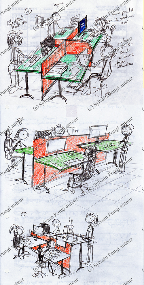 croquis ergonomie bureau