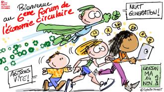 dessin en direct economie circulaire