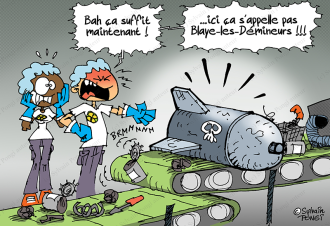 illustration dessin humour bombe obus